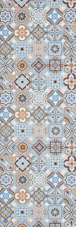 Küchenteppich MARRAKESCH 70 x 200 cm blau/grau