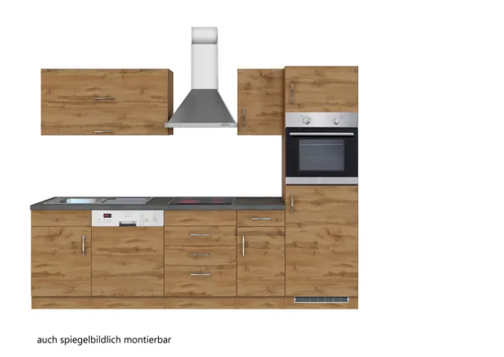 Küchenzeile ODENSE 270 cm Wotan Eiche Dekor