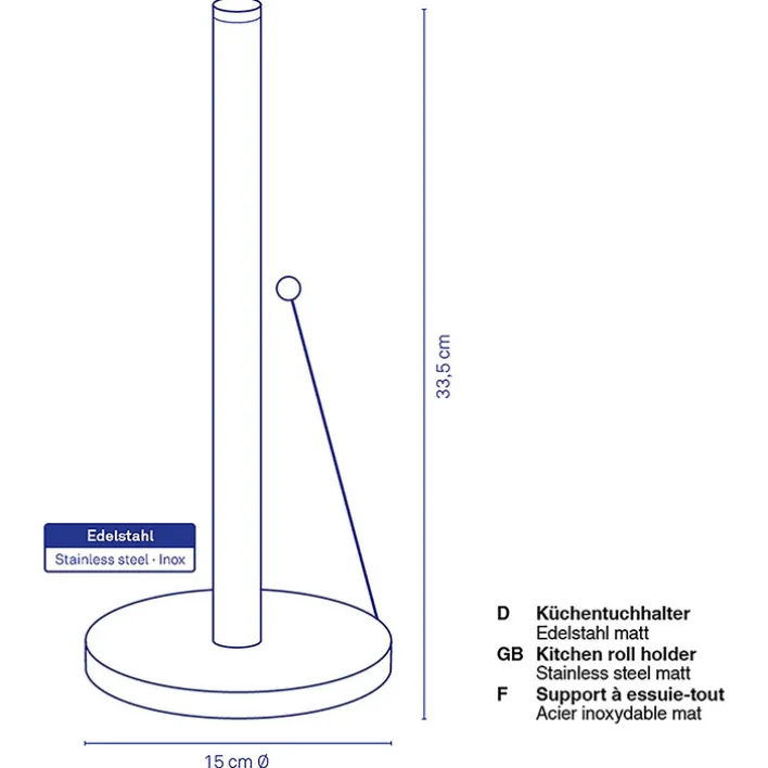 kela Küchenrollenhalter ROLLO 33,5 cm Edelstahl silberfarbig