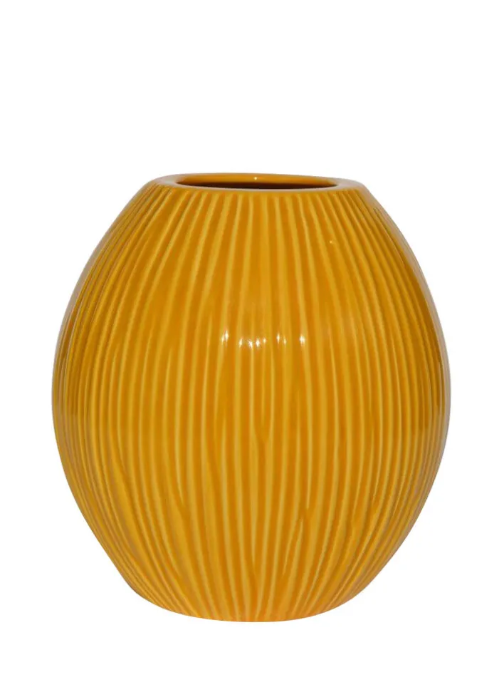 Keramik Vase 17 cm curry