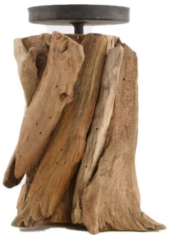 Kerzenständer TREIBHOLZ 23 cm braun