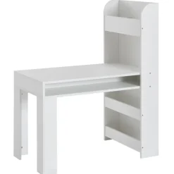 Kinder Schreibtisch mit Regal 50 x 110 cm weiß