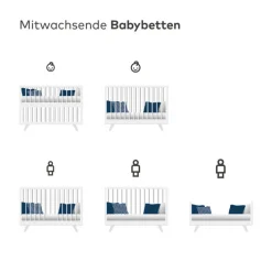 Kinderbett BEACH Kiefer weiß/ Abs. Birke