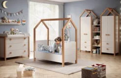 Kinderbett BEACH Kiefer weiß/ Abs. Birke