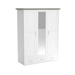 Kinder-Drehtürenschrank LUCA weiß/ braun