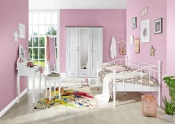 Kinder-Drehtürenschrank LUCA weiß/ braun