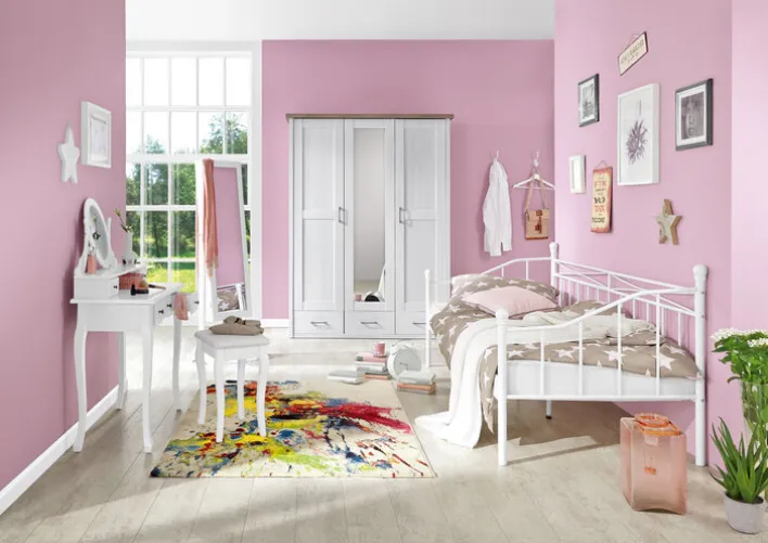 Kinder-Drehtürenschrank LUCA weiß/ braun