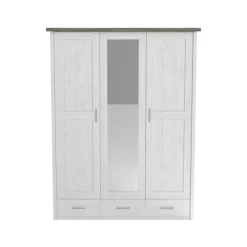 Kinder-Drehtürenschrank LUCA weiß/ braun