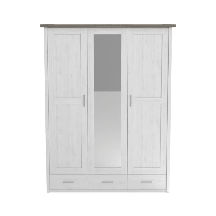 Kinder-Drehtürenschrank LUCA weiß/ braun