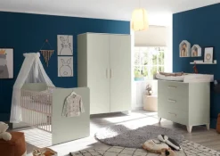 Kinder-Drehtürenschrank PRIZZI 100 x 200 cm pastellgrün/ braun