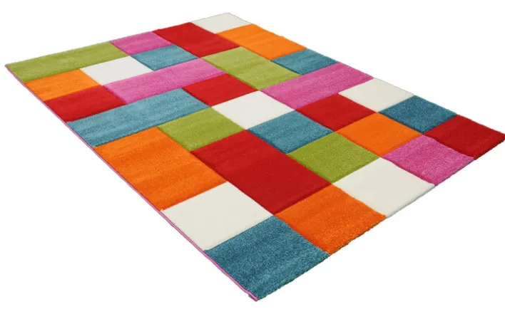 Kinderteppich DIAMOND KIDS KÄSTCHEN 120 x 170 cm mehrfarbig