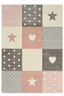 Kinderteppich KIDS STARS 120 x 170 cm rosa