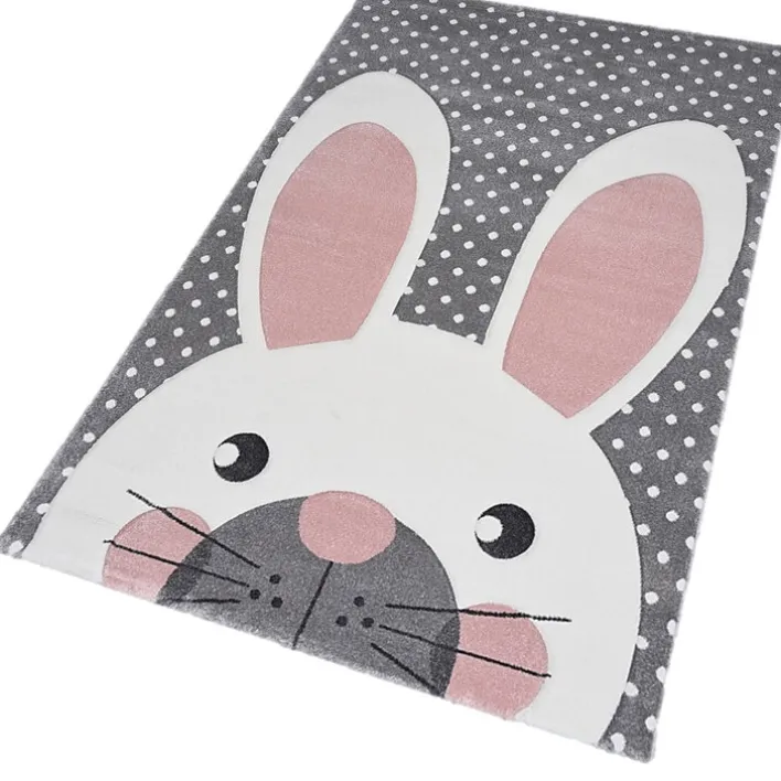 Kinderteppich PASTEL KIDS HASE 120 x 170 cm grau