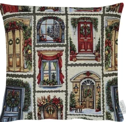 Kissenhülle WEIHNACHTSTÜREN 40x40cm mehrfarbig