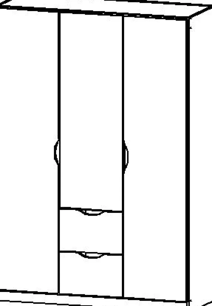 Kleiderschrank ALVARA 136 x 197 cm Alpinweiß NB