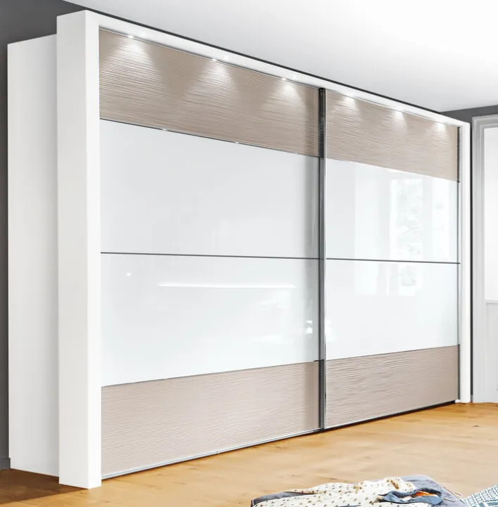 Kleiderschrank CASSANO weiß/ kieselgrau