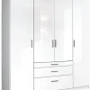 Kleiderschrank DARIA 181 x 197 x 54 cm Holznachbildung weiß