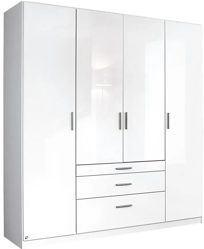 Kleiderschrank DARIA 181 x 197 x 54 cm Holznachbildung weiß