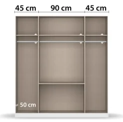Kleiderschrank DARIA 181 x 197 x 54 cm Holznachbildung weiß