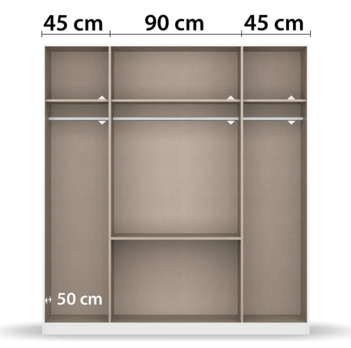 Kleiderschrank DARIA 181 x 197 x 54 cm Holznachbildung weiß
