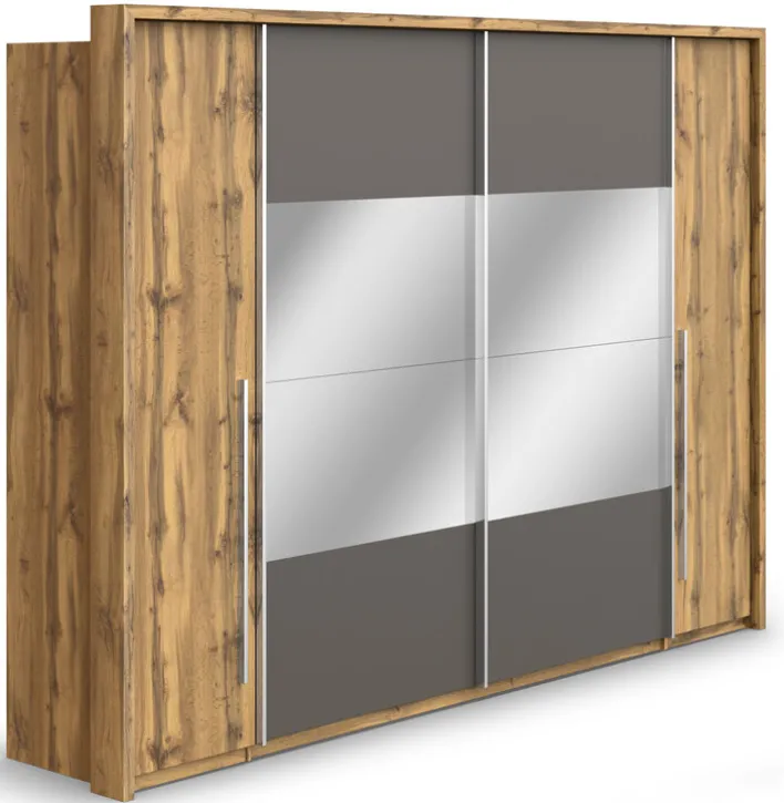 Kleiderschrank FOREST 312 x 225 cm braun / grau