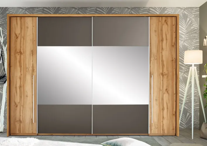 Kleiderschrank FOREST 312 x 225 cm braun / grau