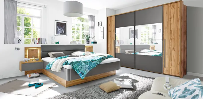 Kleiderschrank FOREST 312 x 225 cm braun / grau