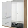 Kleiderschrank HOMBURG 2 Spiegeltüren Sonoma Eiche/HG weiß