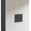 Kleiderschrank LANDSBERG 136 x 197 cm Grau metallic/weiß