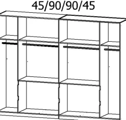 Kleiderschrank MAINZ 271 x 210 cm Sonoma Eiche/Spiegel