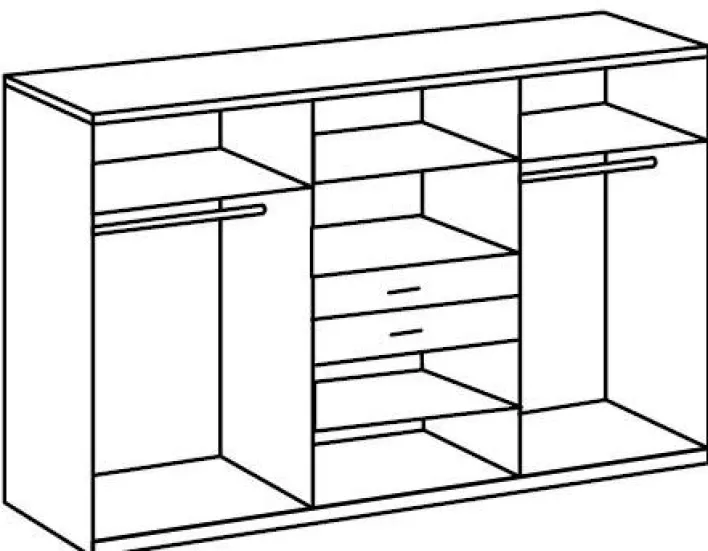 Kleiderschrank MINNESOTA 270 x 208 x 58 cm Holznachbildung braun/grau