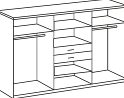 Kleiderschrank MINNESOTA 270 x 208 x 58 cm Holznachbildung braun/grau