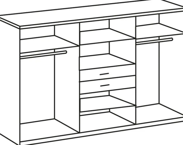 Kleiderschrank MINNESOTA 270 x 208 x 58 cm Holznachbildung braun/grau