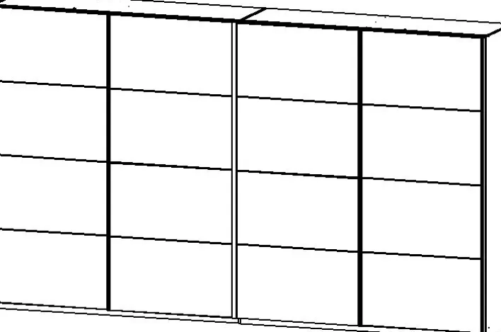 Kleiderschrank PANORAMA 361 x 62 cm NB weiß