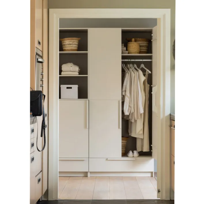 Kleiderschrank PURE 95 x 215 cm Kiefernholz/Farbton Staub