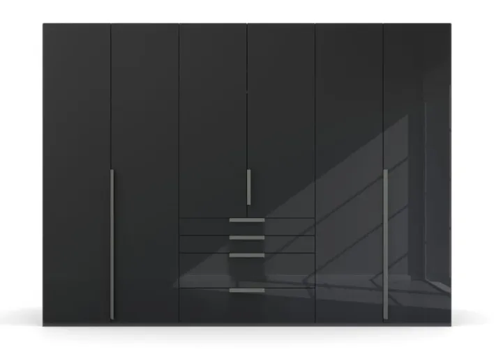 Kleiderschrank PURISMA Graphitgrau/ Glas Graphitgrau