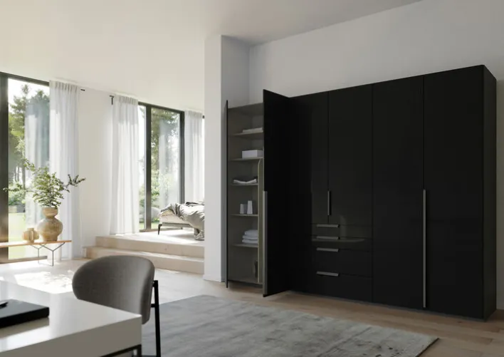 Kleiderschrank PURISMA Graphitgrau/ Glas Graphitgrau