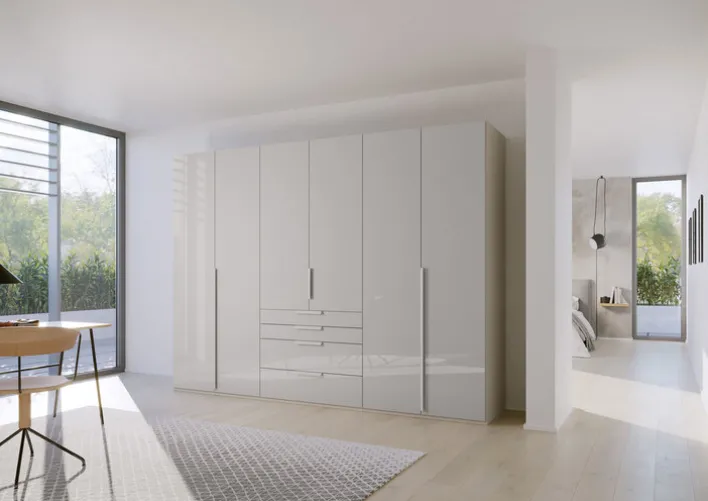 Kleiderschrank PURISMA Seidengrau/ Glas Seidengrau