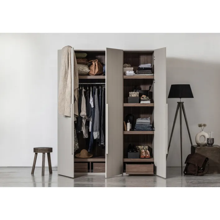 Kleiderschrank RENS 165 x 210 cm Kieselgrau