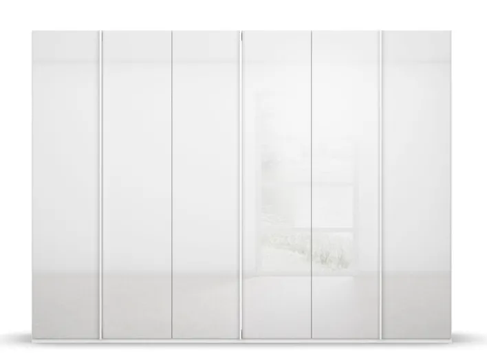 Kleiderschrank SKAT Kristallweiß/ Glas Kristallweiß