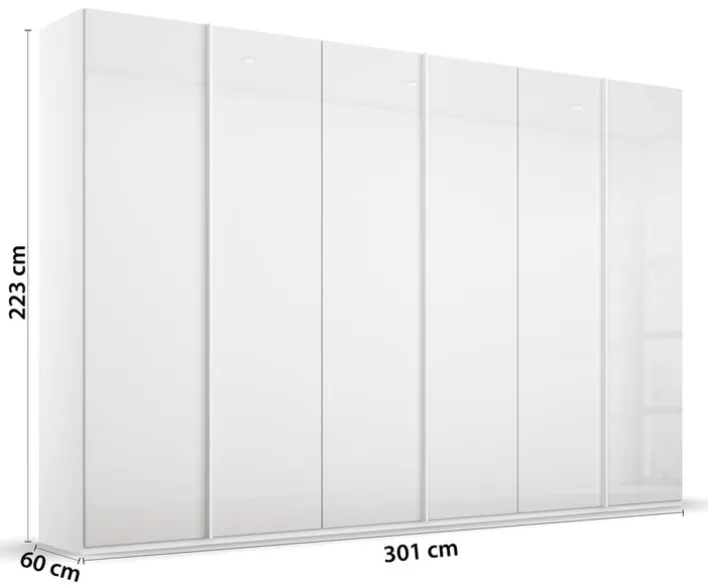 Kleiderschrank SKAT Kristallweiß/ Glas Kristallweiß