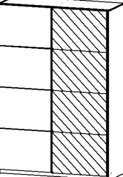 Kleiderschrank SUBITO 136 x 61 cm Spiegelglas/NB weiß