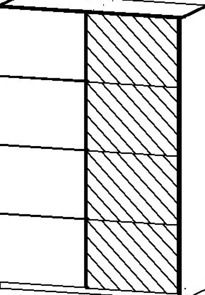 Kleiderschrank SUBITO 136 x 61 cm Spiegelglas/NB weiß