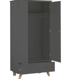 Kleiderschrank TIPI 95 x 190 x 50 cm grau