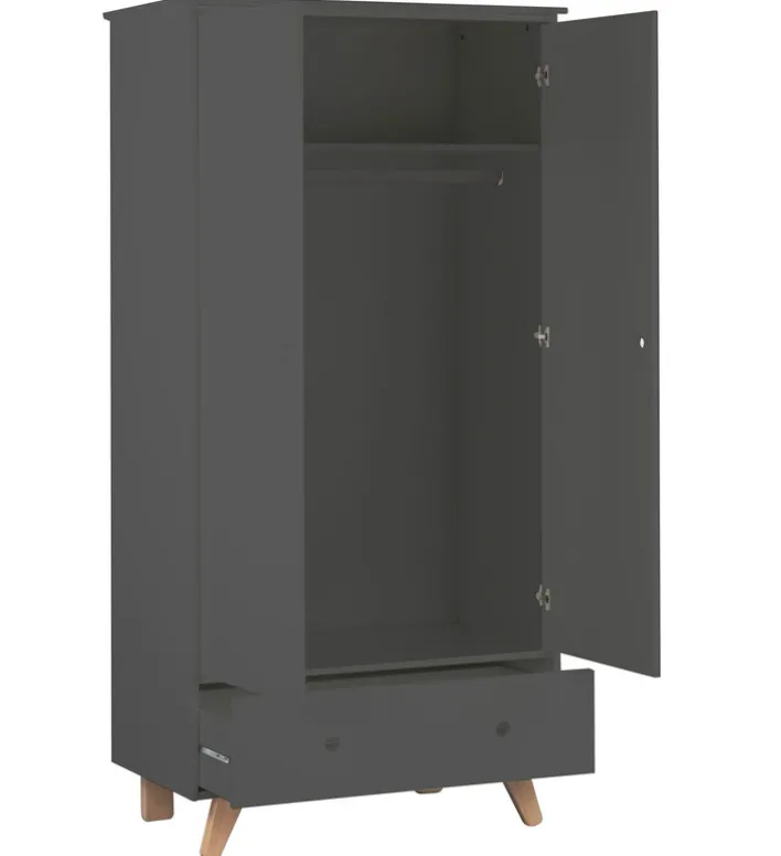 Kleiderschrank TIPI 95 x 190 x 50 cm grau