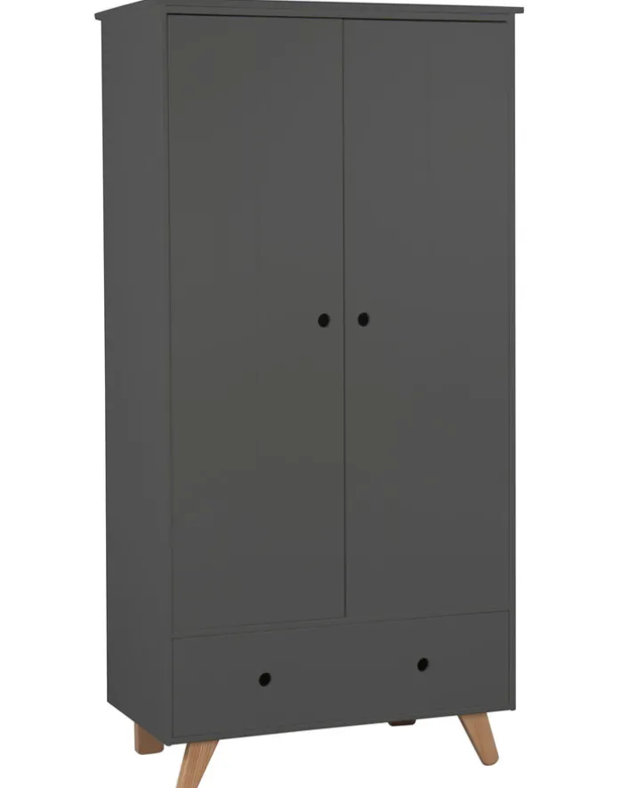 Kleiderschrank TIPI 95 x 190 x 50 cm grau