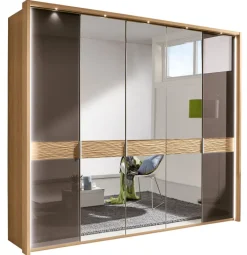 Kleiderschrank WEGA 250 x 216 x 58 cm Eiche teilmassiv braun