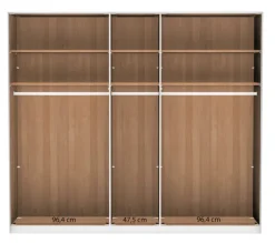 Kleiderschrank WEGA 250 x 216 x 58 cm Eiche teilmassiv braun