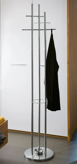 Kleiderständer ULF Edelstahl gebürstet ca. 35 x 175 x 35 cm