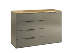 Kombi-Kommode 120 x 81 cm grau/braun